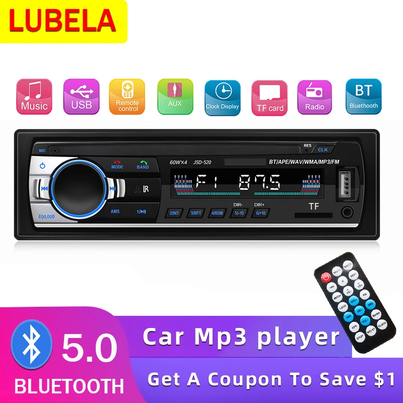 Car radio 1din bluetooth MP3 player 60Wx4, with FM radio digital stereo car music player, USB/SD/TF with dashboard AUX input
Car radio 1din bluetooth MP3 player 60Wx4, with FM radio digital stereo car music player, USB/SD/TF with dashboard AUX input