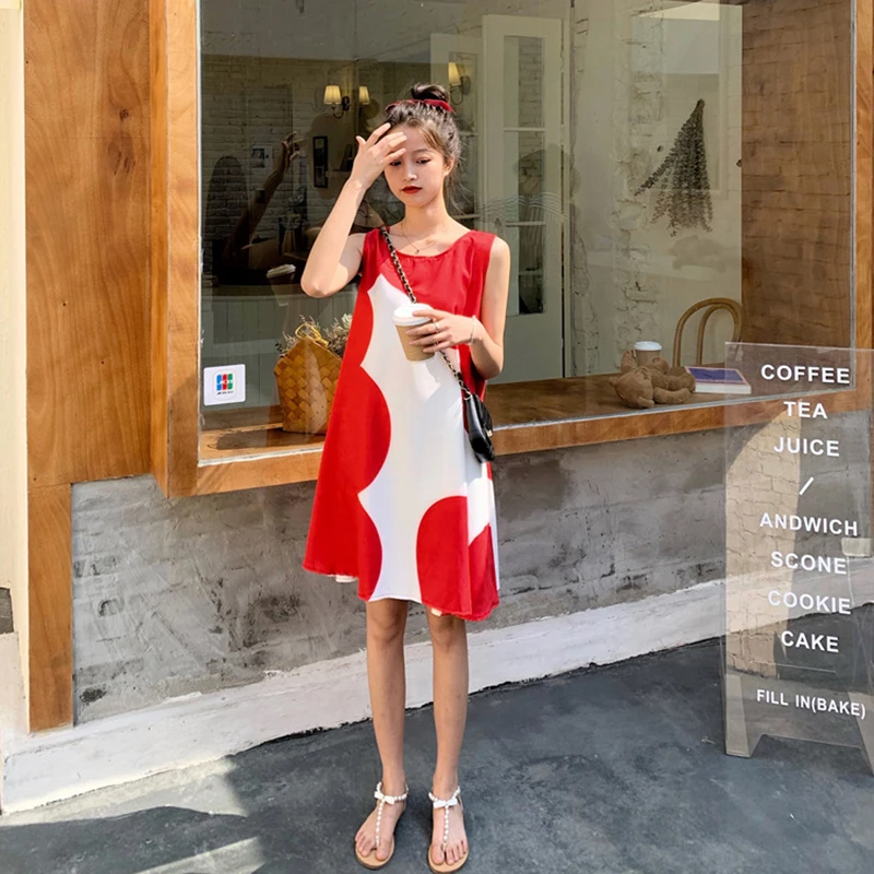 Loose Summer Dress Woman 2020 Red Casual O-neck Sleeveless vestidos Women Vintage boho Sexy mini party Dresses
Loose Summer Dress Woman 2020 Red Casual O-neck Sleeveless vestidos Women Vintage boho Sexy mini party Dresses