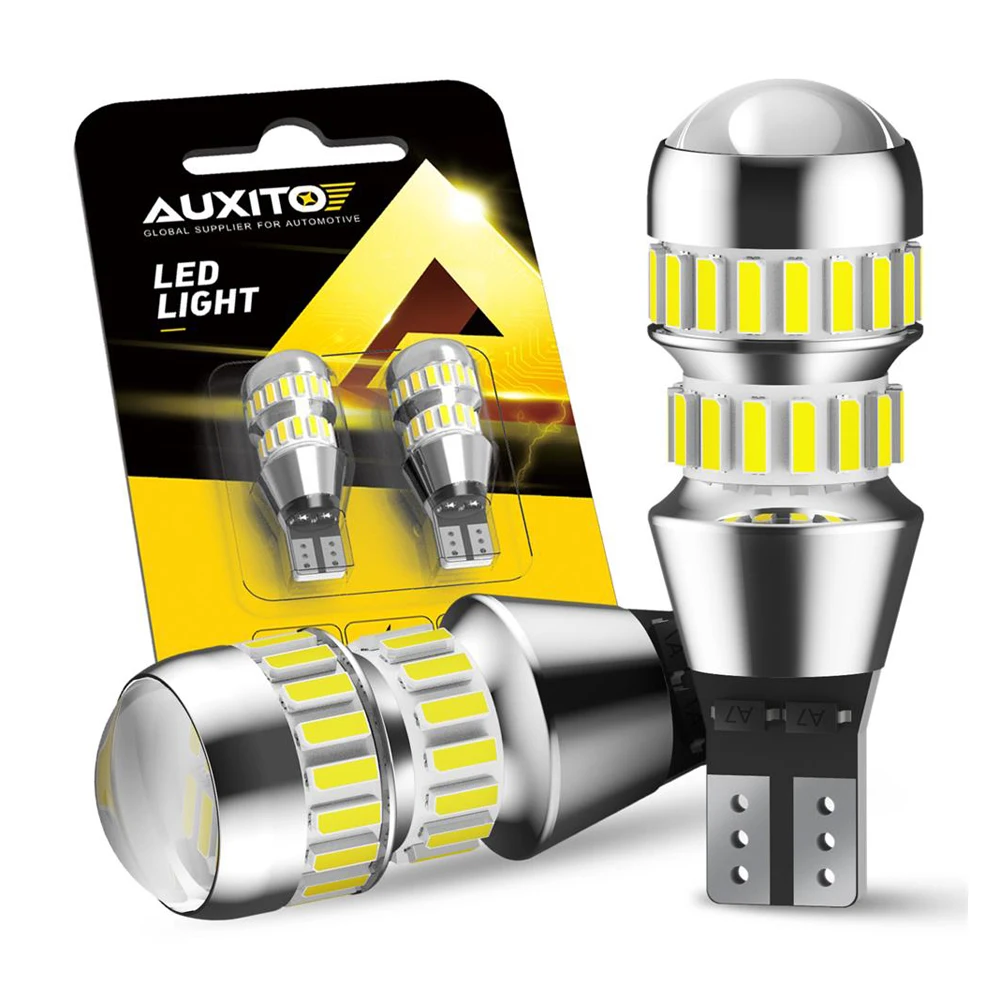 

AUXITO 2Pcs 2000LM T15 LED Lamp Light W16W LED Canbus No Error 4014 42-SMD 912 921 Bulb Car Backup Reverse Light Auto Lamp 6000K