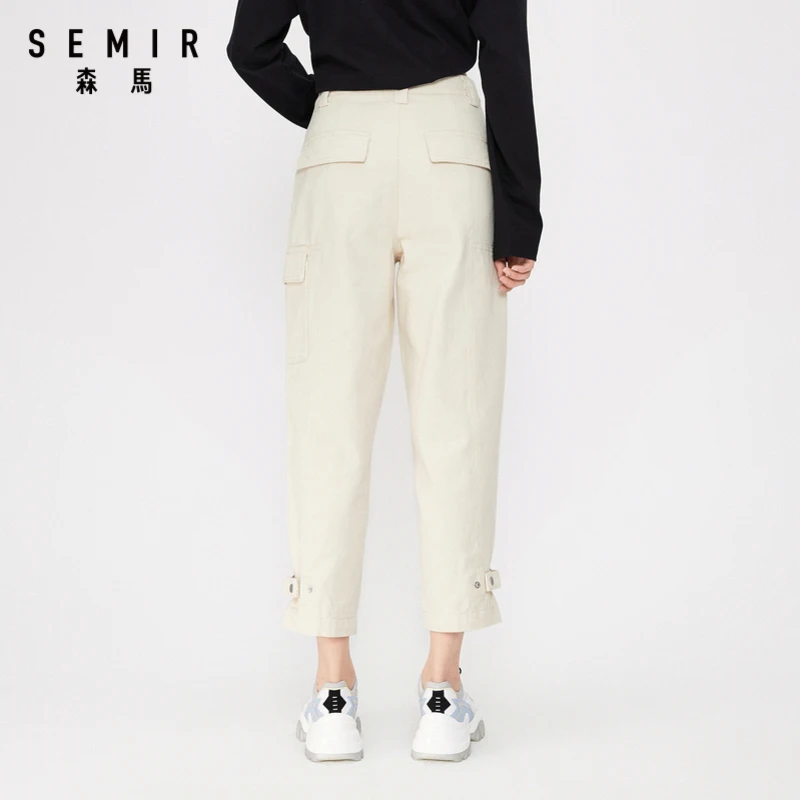 SEMIR Overalls women 2020 new autumn loose straight pants thin cotton casual pants ladies white pants 
SEMIR Overalls women 2020 new autumn loose straight pants thin cotton casual pants ladies white pants