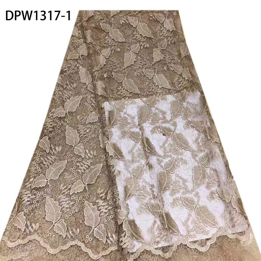 New African Tulle Lace 5 Yards Delicate Guipure Lace Fabric Wedding Dress with Sequins DPW1317
New African Tulle Lace 5 Yards Delicate Guipure Lace Fabric Wedding Dress with Sequins DPW1317