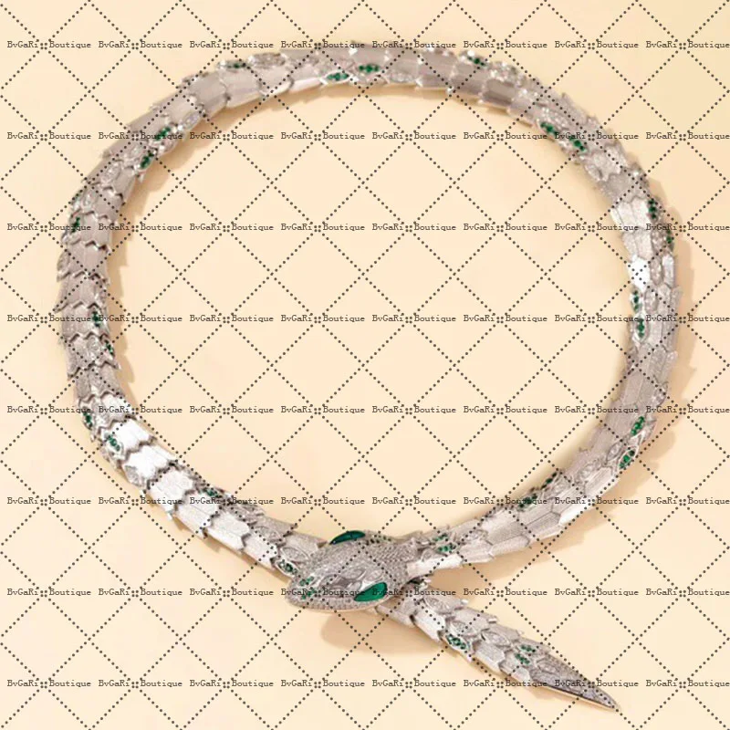 Original 1:1 Sterling Silver Necklace High Quality Green Eye Zircon Serpentine Necklace Ladies Holiday Prom Luxury Jewelry Gift
Original 1:1 Sterling Silver Necklace High Quality Green Eye Zircon Serpentine Necklace Ladies Holiday Prom Luxury Jewelry Gift