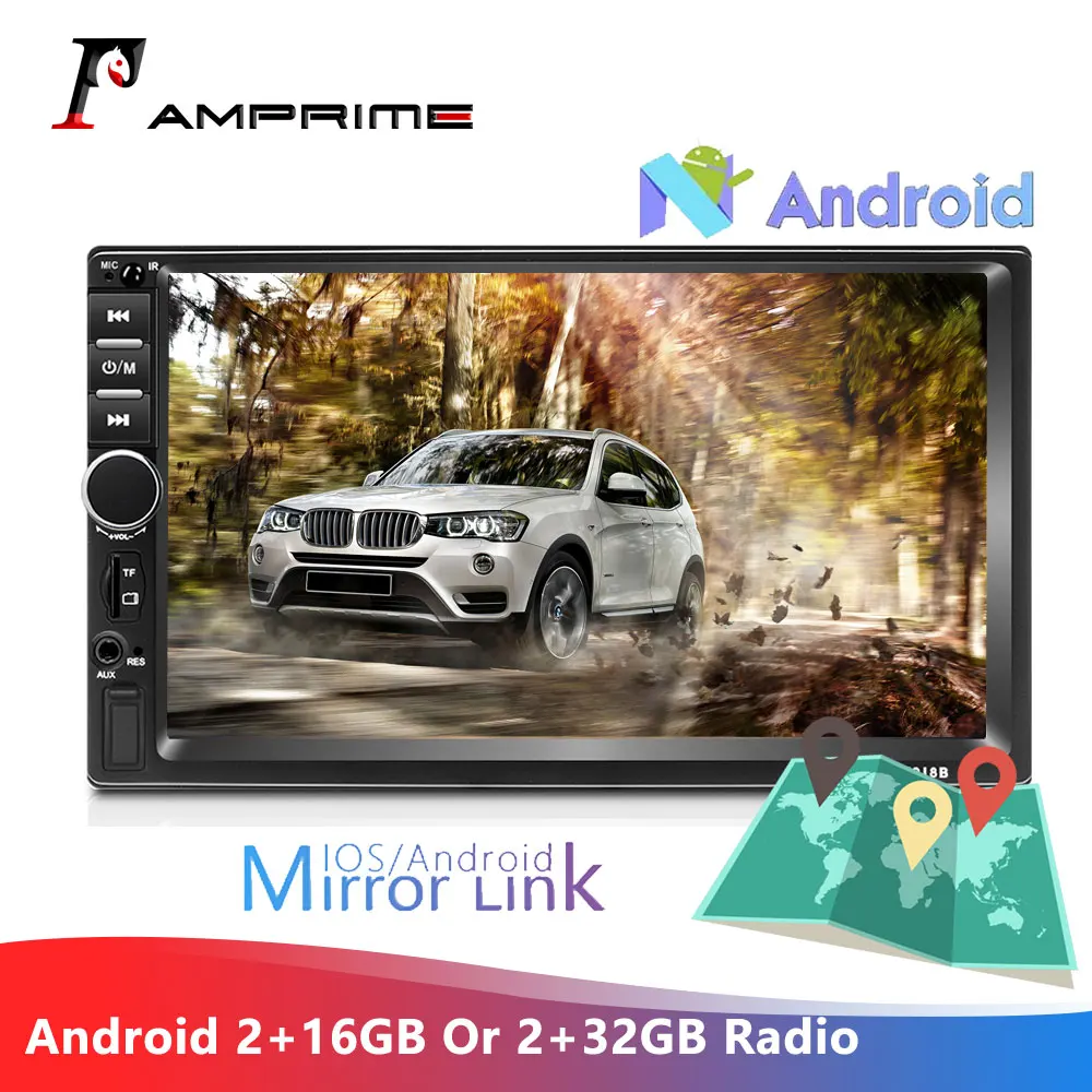 Автомагнитола AMPrime на Android 7 дюймов 2 Din ГБ + ПЗУ/2 32 мультимедийный плеер стерео