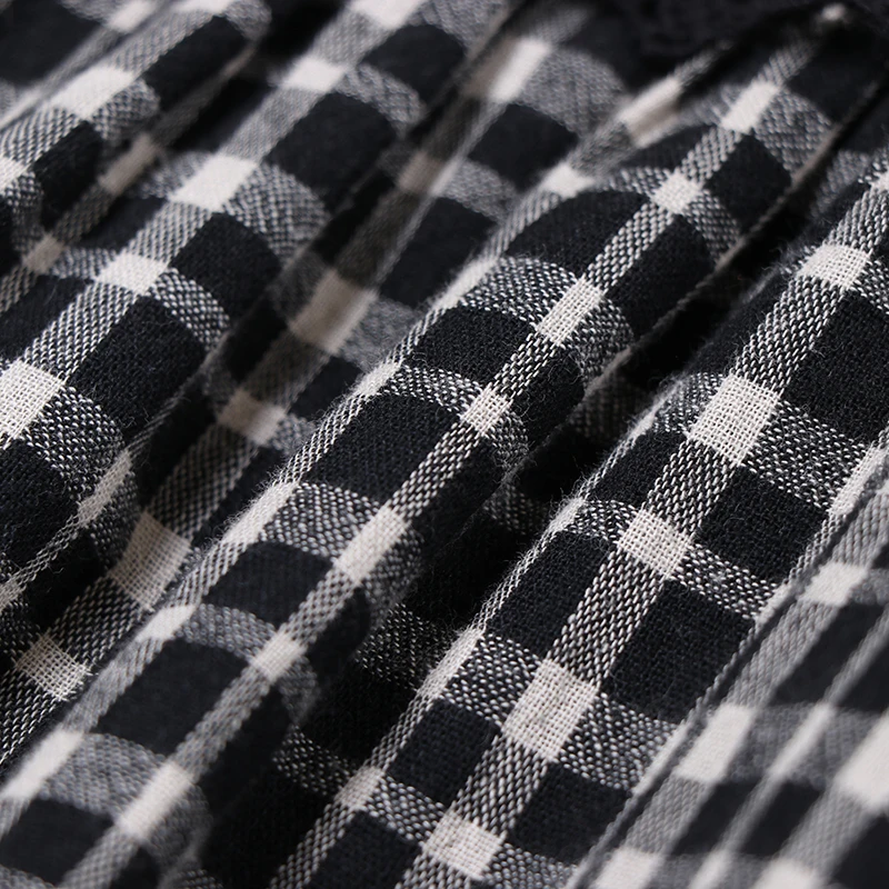 New Autumn Women Dress Mori Girl Literary Cotton Linen Plaid Lace Hollow Out Peter Pan Collar Long Sleeve Dresses 
New Autumn Women Dress Mori Girl Literary Cotton Linen Plaid Lace Hollow Out Peter Pan Collar Long Sleeve Dresses