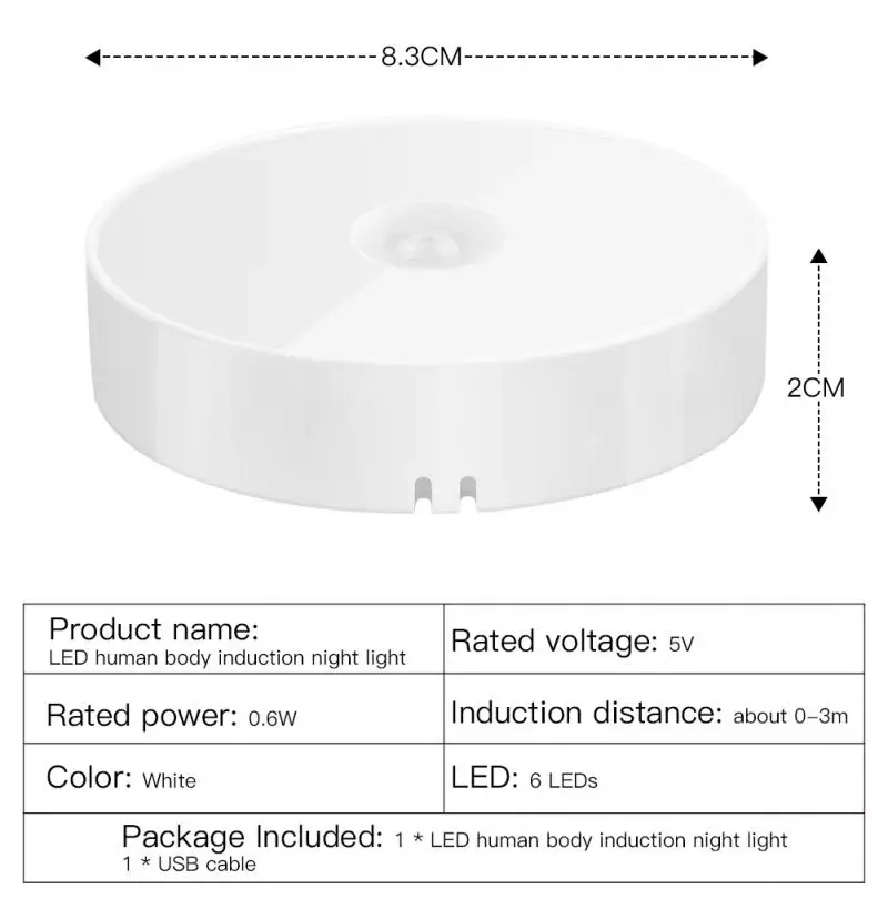 LED White Night Light USB Rechargeable Motion Sensor Night Light Energy-saving Bedroom Stairs Intelligent Body Induction Light
LED White Night Light USB Rechargeable Motion Sensor Night Light Energy-saving Bedroom Stairs Intelligent Body Induction Light