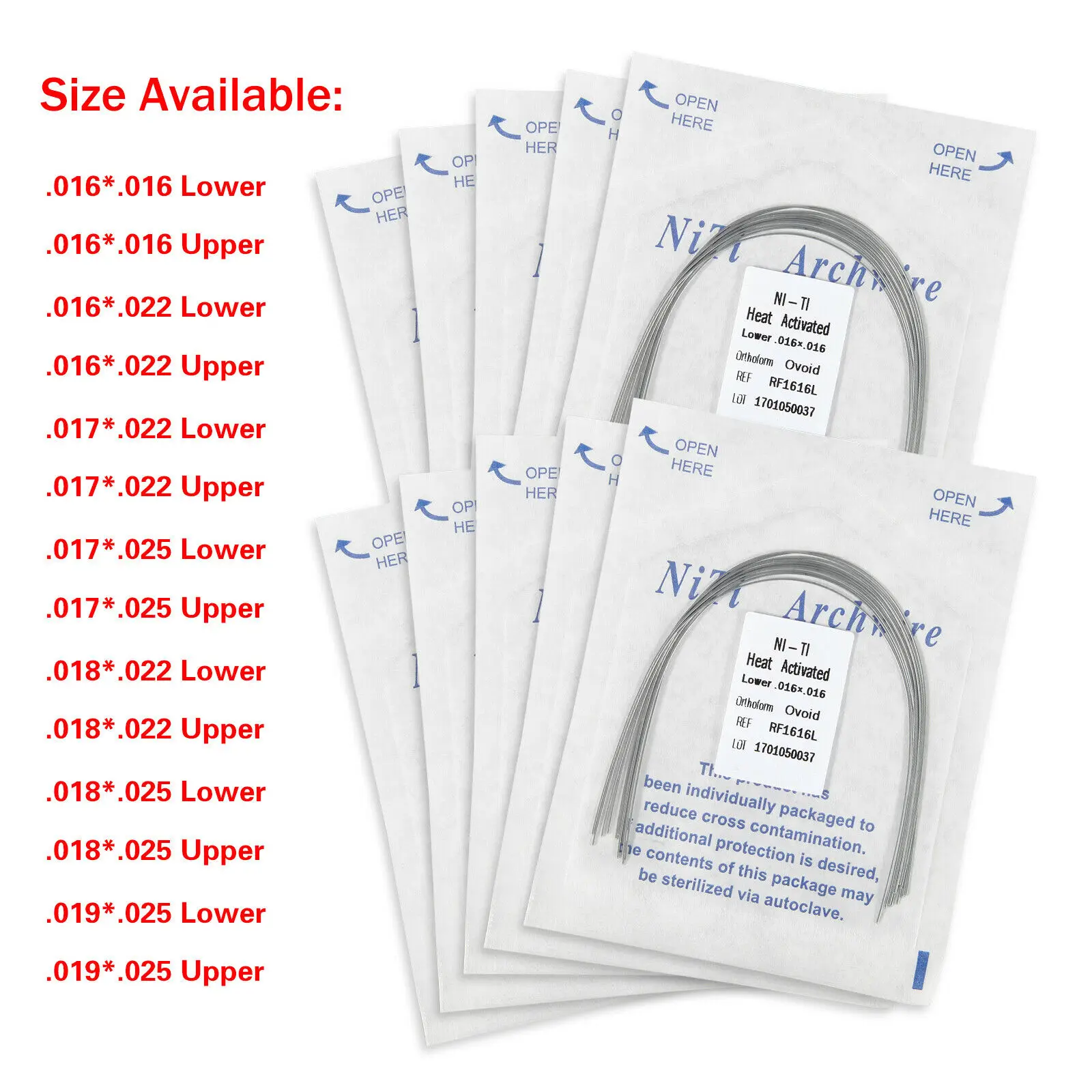 20packs Heat Thermal Activated Niti Rectangular Bracket Braces Form U/L Arch Wire Dental Orthodontic Teeth Adjustment
20packs Heat Thermal Activated Niti Rectangular Bracket Braces Form U/L Arch Wire Dental Orthodontic Teeth Adjustment