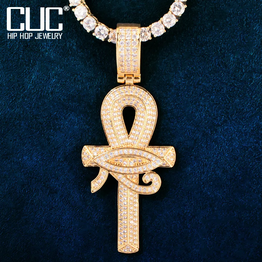 Eye of Horus Ankh Cross Pendant Necklace Chain For Men Cubic Zircon Hip Hop Rock Rapper Style Jewelry
Eye of Horus Ankh Cross Pendant Necklace Chain For Men Cubic Zircon Hip Hop Rock Rapper Style Jewelry