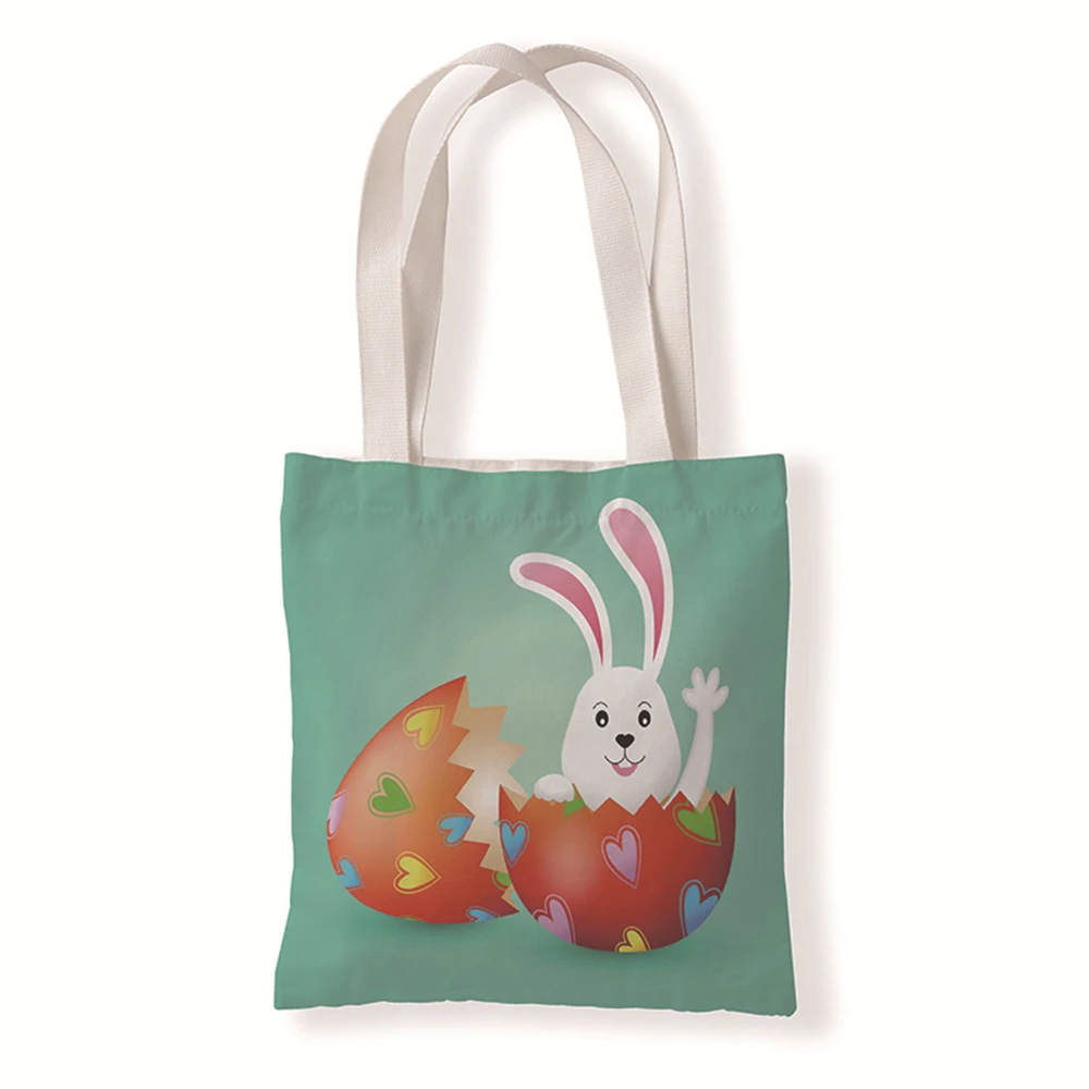 

Hot New Fashion Easter Egg Rabbit Canvas Handbag