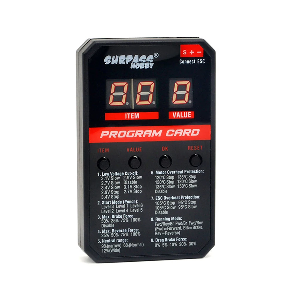 RC Car Supersonic LED Program Card For 45A/60A/80A/120A/150A ESC Brushless Electronic Speed Controller For RC Car
RC Car Supersonic LED Program Card For 45A/60A/80A/120A/150A ESC Brushless Electronic Speed Controller For RC Car