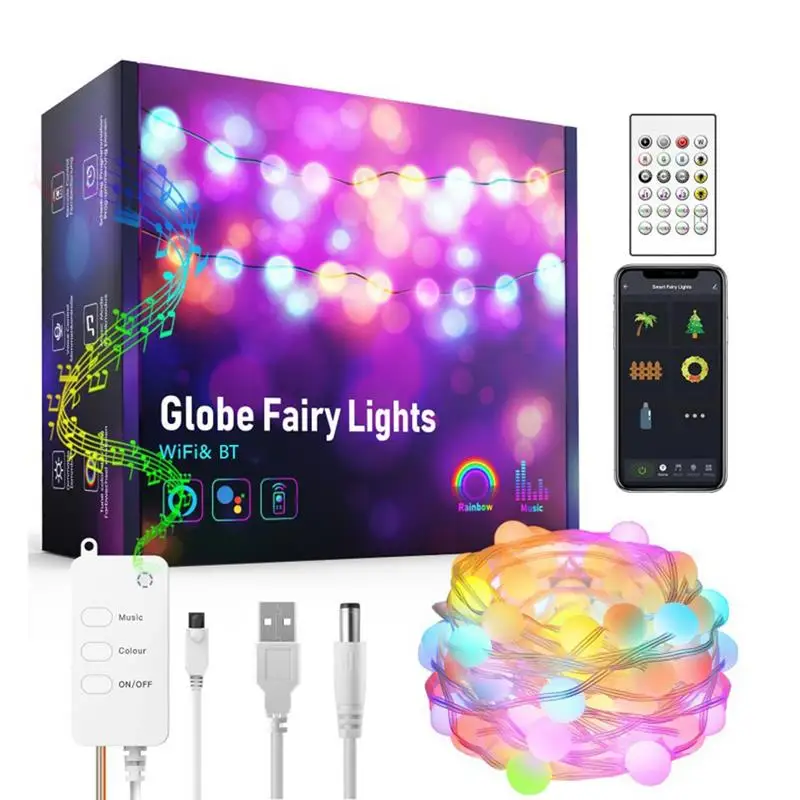 WiFi Fairy Lights LED Outdoor Lights Garland RGB LED String Light Colorful Bluetooth Party Light For Christmas Garden Decoration
WiFi Fairy Lights LED Outdoor Lights Garland RGB LED String Light Colorful Bluetooth Party Light For Christmas Garden Decoration