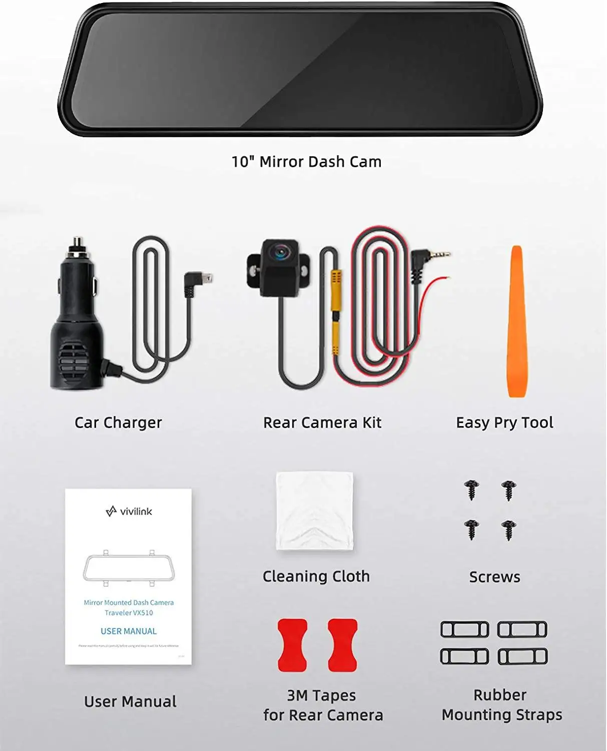 VanTop ViviLink VXE10MQ 2.5K Mirror Dual Dash Cam 1080P Voice Control 10" Touch Screen Rear View Mirror Camera Smart Parking
VanTop ViviLink VXE10MQ 2.5K Mirror Dual Dash Cam 1080P Voice Control 10" Touch Screen Rear View Mirror Camera Smart Parking