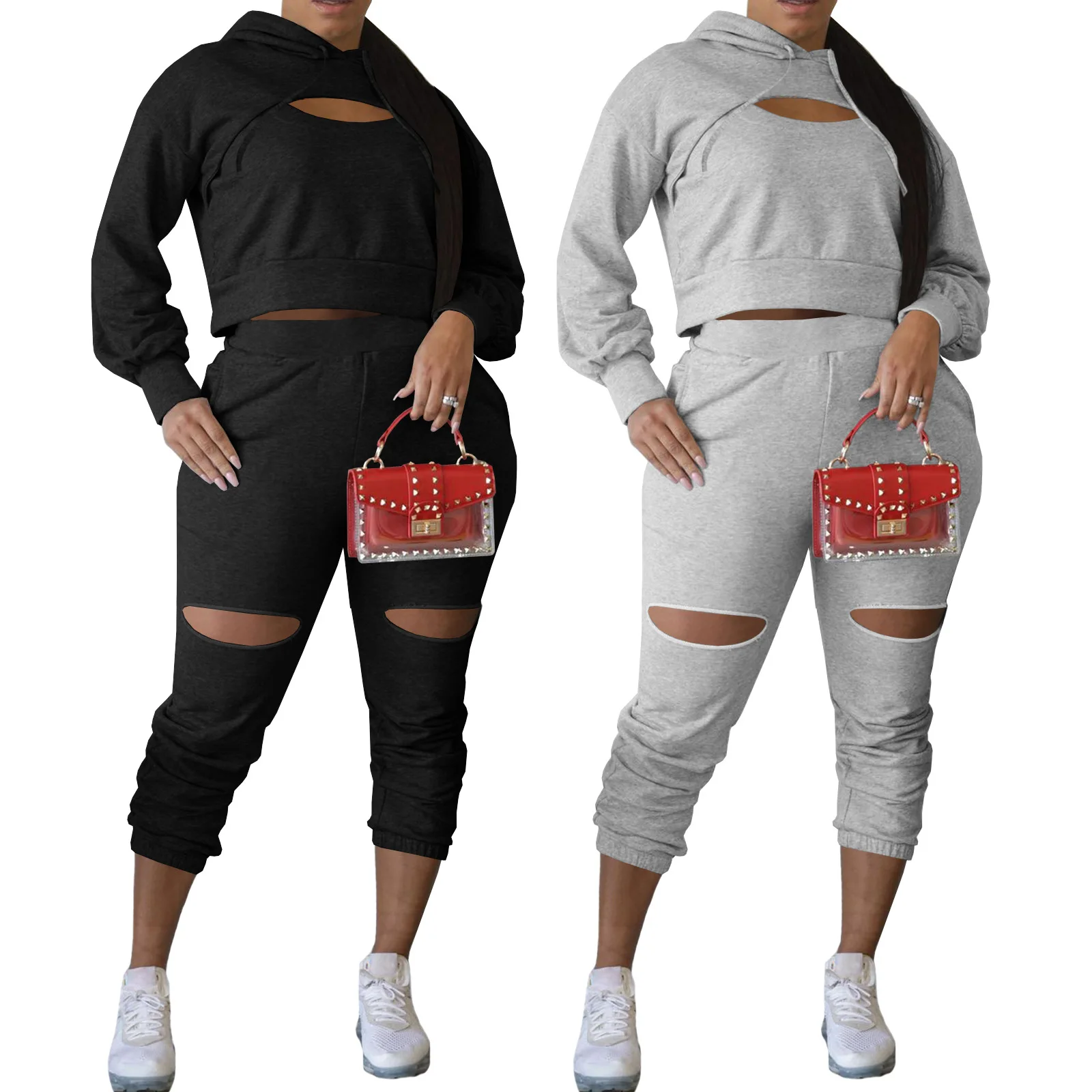 444354 Autumn Winter Women Casual Fashion Solid Sexy Drop-shoulder Sleeve Hooded Sweatshirt Sports Two Piece Set Hot
444354 Autumn Winter Women Casual Fashion Solid Sexy Drop-shoulder Sleeve Hooded Sweatshirt Sports Two Piece Set Hot