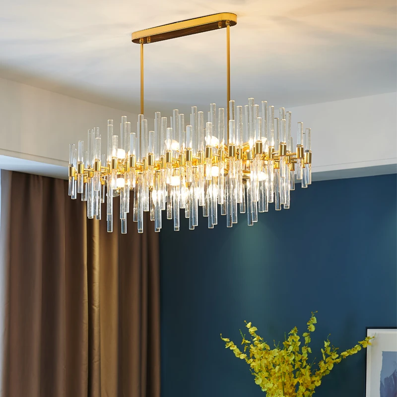 Luxury Dining Room E14 Led Chandelier Lustre Shiny Gold Metal Glass Rod Hanging Chandelier Lighting Led Indoor Lamp Fixtures
Luxury Dining Room E14 Led Chandelier Lustre Shiny Gold Metal Glass Rod Hanging Chandelier Lighting Led Indoor Lamp Fixtures