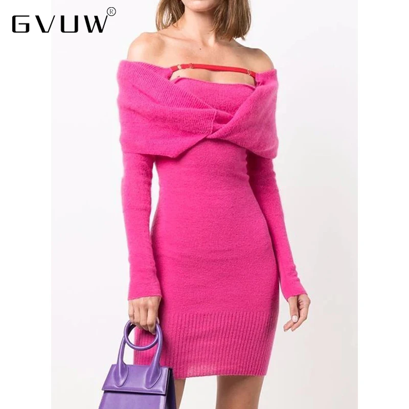 GVUW Sexy Pink One Shoulder Knotted Wool Mohair Knitted Long Sleeve Dress Black Skinny Retro Mini 2021 Fall Women's Clothing
GVUW Sexy Pink One Shoulder Knotted Wool Mohair Knitted Long Sleeve Dress Black Skinny Retro Mini 2021 Fall Women's Clothing