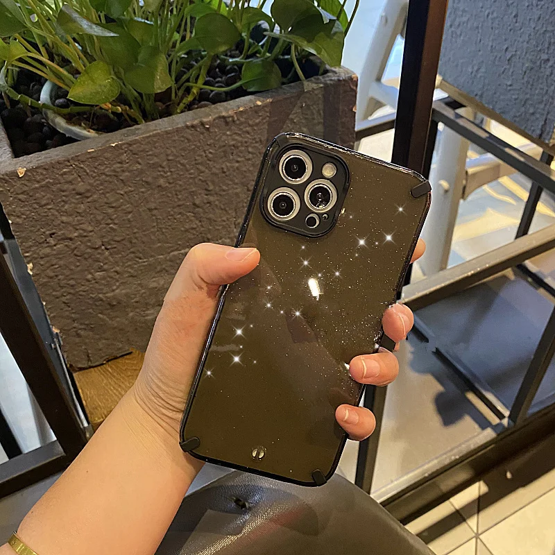 Luxury Black Shockproof Glitter TPU Phone Cases For iphone 12 Pro 11 Pro Max Xs XR SE 7 8 Plus Clear Protect Cover Capa For Girl
Luxury Black Shockproof Glitter TPU Phone Cases For iphone 12 Pro 11 Pro Max Xs XR SE 7 8 Plus Clear Protect Cover Capa For Girl