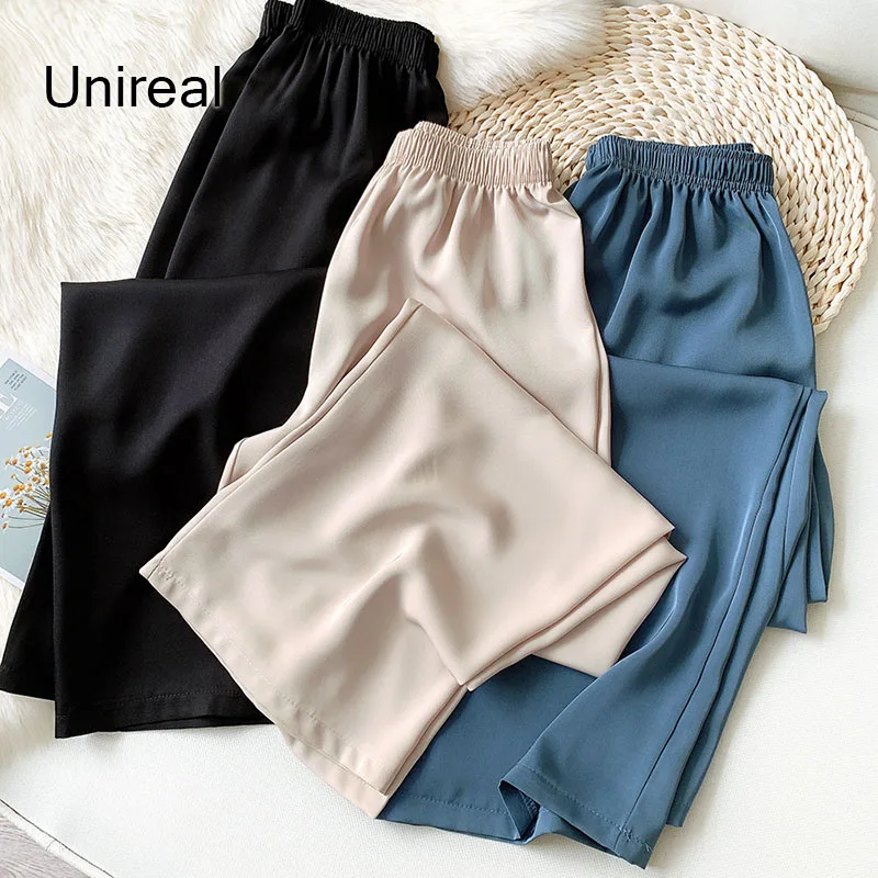 Unireal 2021 Summer Women Wide Leg Pants High Waist Loose Trousers Elastic Female Satin Pants
Unireal 2021 Summer Women Wide Leg Pants High Waist Loose Trousers Elastic Female Satin Pants