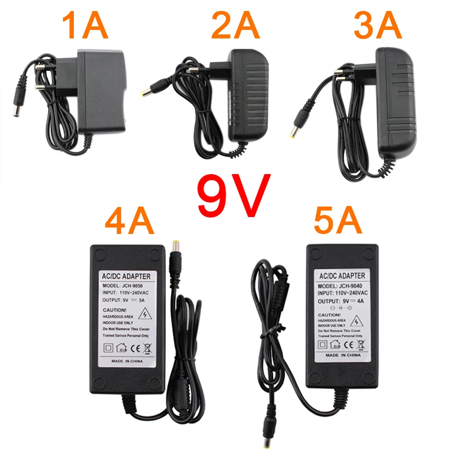 AC DC 9V Power Supply Adapter AC Transformer 220V TO 9V 1A 2A 3A 4A 5A Universal Switch Adapter Power Source For CCTV Led Strip
AC DC 9V Power Supply Adapter AC Transformer 220V TO 9V 1A 2A 3A 4A 5A Universal Switch Adapter Power Source For CCTV Led Strip