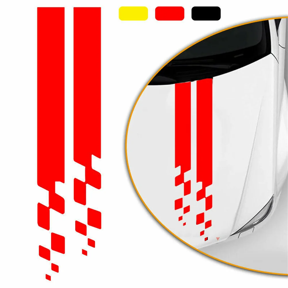 2 Pcs Car Stripe Stickers Racing Reflective Hood Stripes Decal PVC Black Red Yellow Stickers Universal Car Exterior Accessories
2 Pcs Car Stripe Stickers Racing Reflective Hood Stripes Decal PVC Black Red Yellow Stickers Universal Car Exterior Accessories