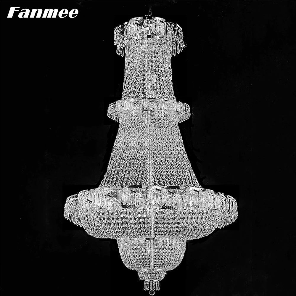 Classic Crystal Chandelier Lighting LED Chrome Large Empire Indoor Chandelier Lamp Art Deco Cristal Living Room Light Fixture
Classic Crystal Chandelier Lighting LED Chrome Large Empire Indoor Chandelier Lamp Art Deco Cristal Living Room Light Fixture