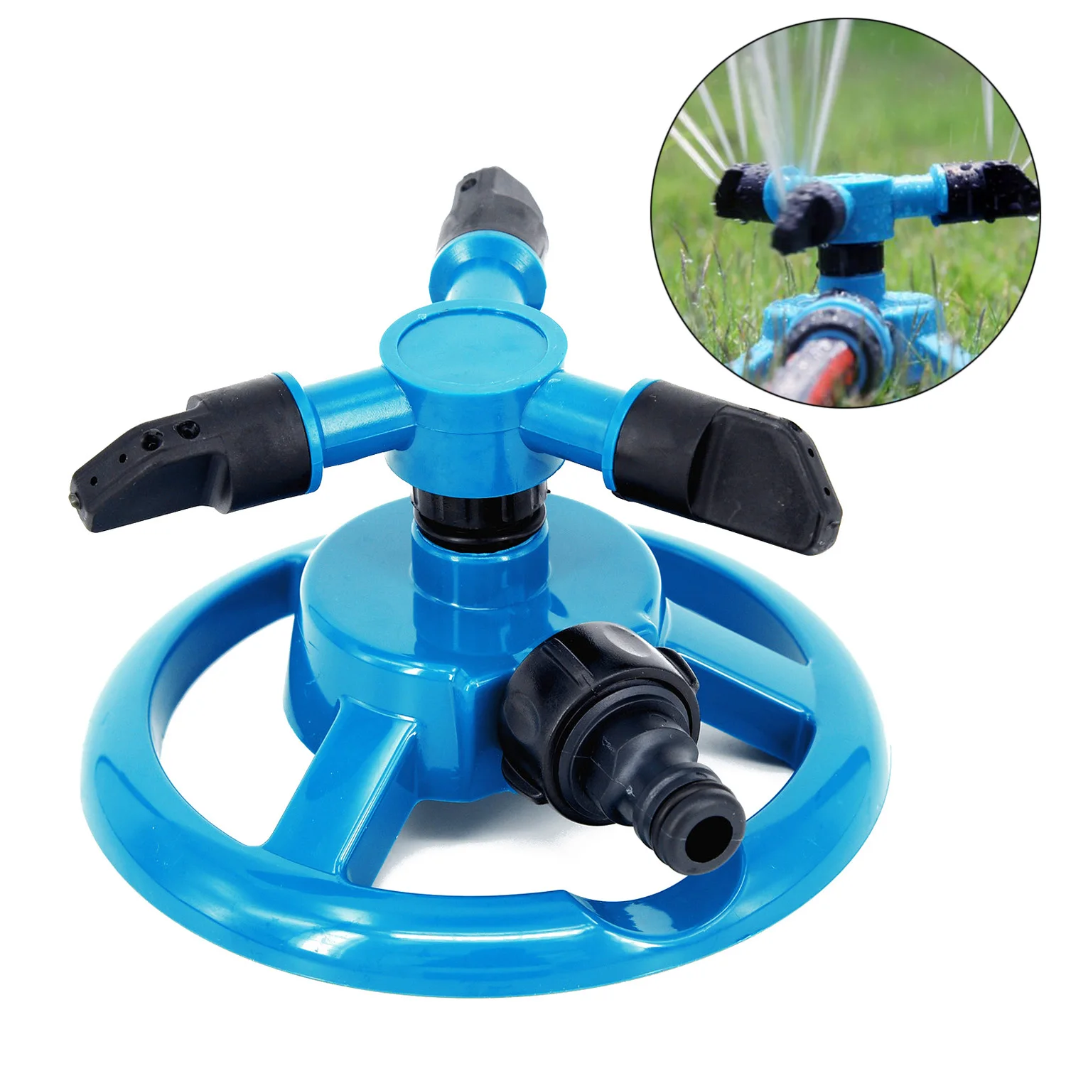 360° Lawn Circle Rotating Water Sprinkler 3 Nozzle Garden Pipe Hose Irrigation Auto Watering Rotat Nozzle Garden Irrigation Tool
360° Lawn Circle Rotating Water Sprinkler 3 Nozzle Garden Pipe Hose Irrigation Auto Watering Rotat Nozzle Garden Irrigation Tool