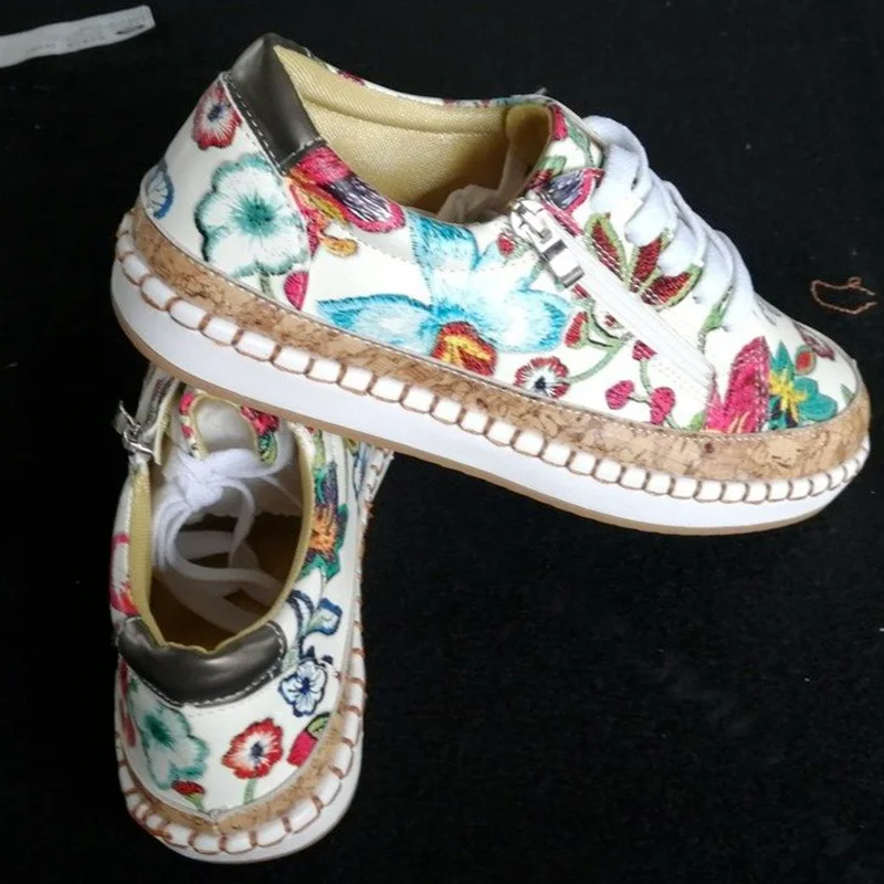 New Women Sneakers Elegant Floral Printed Lace Up Female Flat Shoes Fashion Round Toe Lady Vulcanized Shoes Women Casual Shoes
New Women Sneakers Elegant Floral Printed Lace Up Female Flat Shoes Fashion Round Toe Lady Vulcanized Shoes Women Casual Shoes