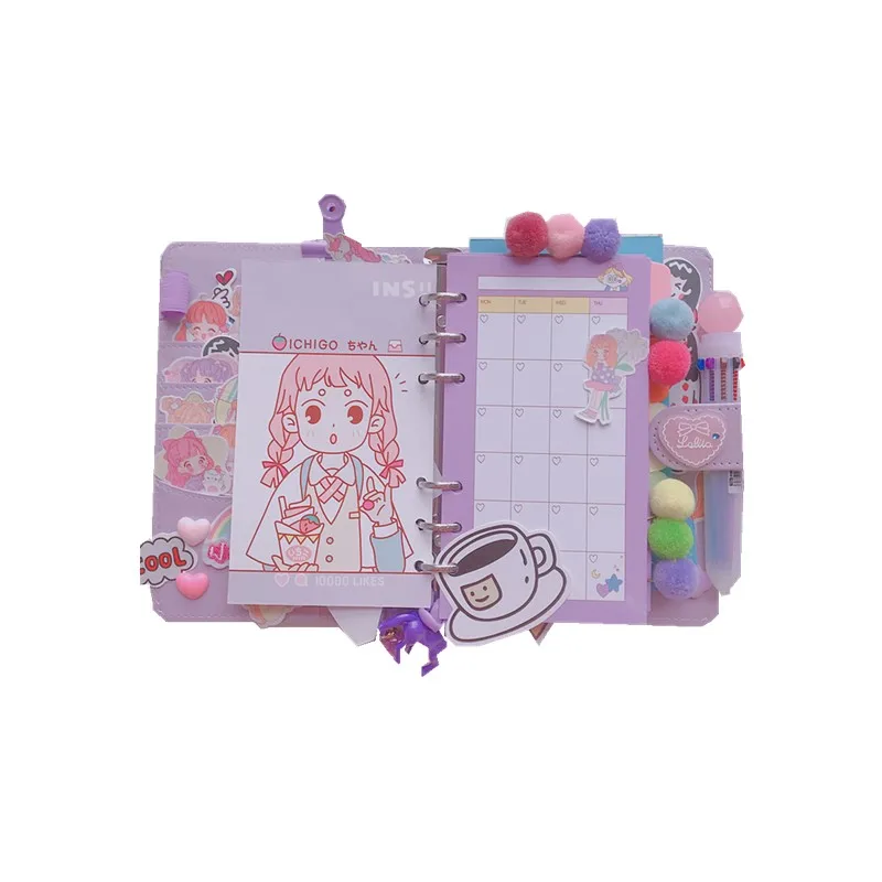 Japanese ins pink hand ledger macarons loose-leaf checkered color page notebook set girl heart cute book
Japanese ins pink hand ledger macarons loose-leaf checkered color page notebook set girl heart cute book