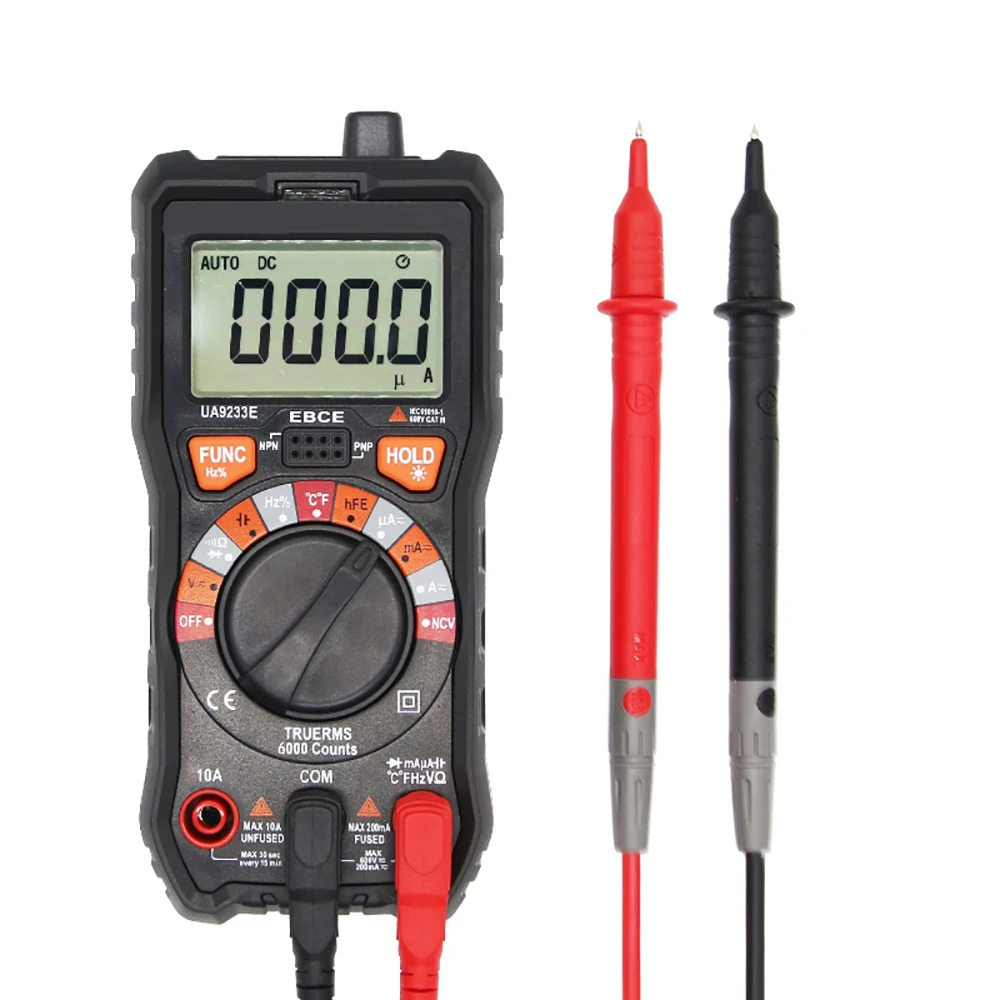 UA9233E Digital Multimeter Multi-function Portable LCD Display Voltmeter Ammeter Detecter 5999 Counts Voltage Indicator
UA9233E Digital Multimeter Multi-function Portable LCD Display Voltmeter Ammeter Detecter 5999 Counts Voltage Indicator