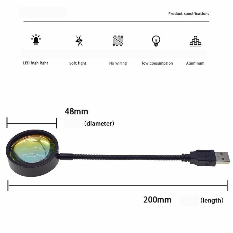 Led Night Light Sun Projection Desk Lamp For Bedroom Bar Coffee Store Wall Decoration Lighting USB Rainbow Sunset Red Projector
Led Night Light Sun Projection Desk Lamp For Bedroom Bar Coffee Store Wall Decoration Lighting USB Rainbow Sunset Red Projector