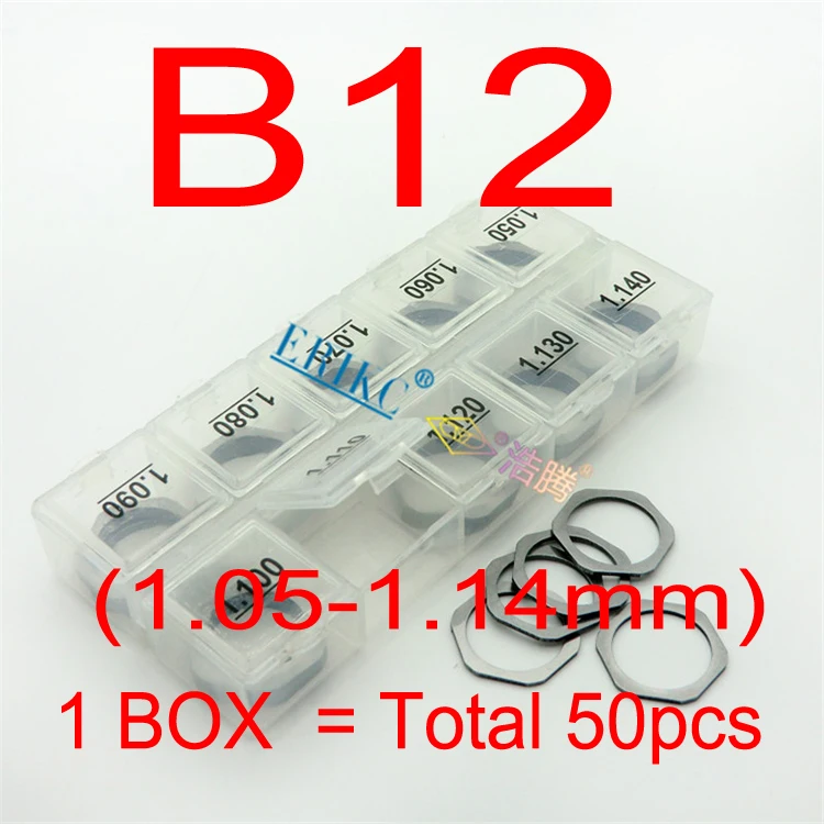 

High Quality B12 Injector Adjustment Shims 50 PCS New Fuel Injection Washer Size 1.05mm-1.14mm for BOSCH Injectors Factory Price