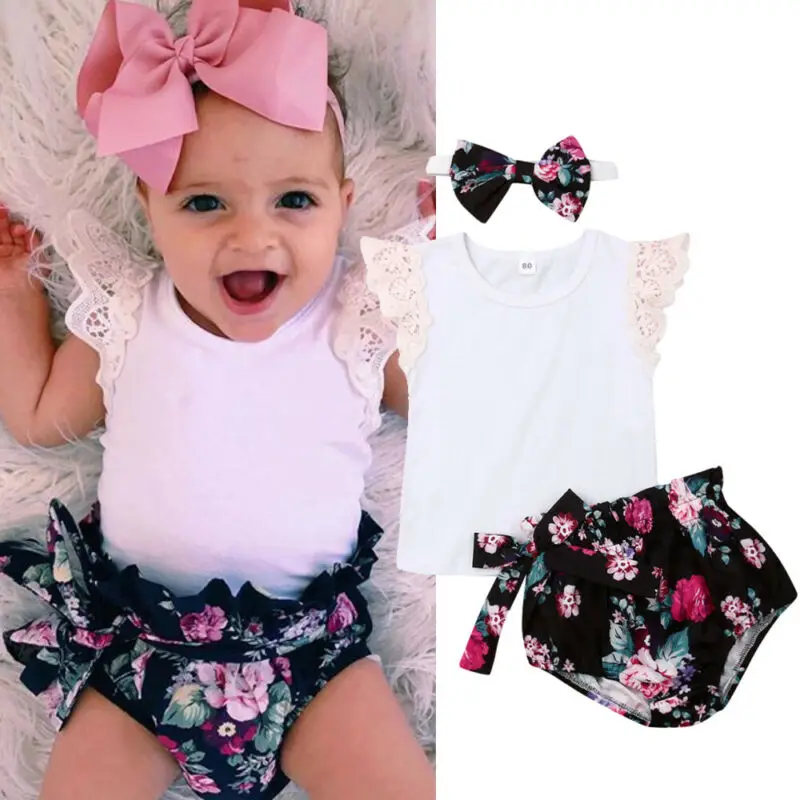 Летняя одежда для маленьких девочек 0-24 месяцев, топы с оборками, футболка + шорты с цветочным рисунком + повязка на голову, наряд
Летняя одежда для маленьких девочек 0-24 месяцев, топы с оборками, футболка + шорты с цветочным рисунком + повязка на голову, наряд