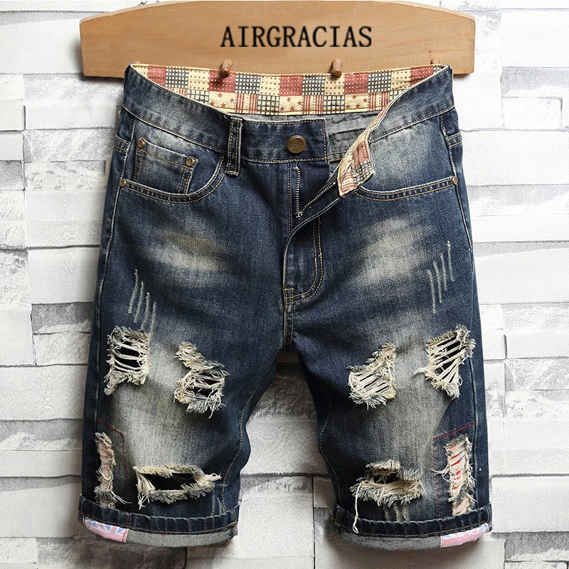 AIRGRACIAS 2021 New Denim Shorts Ripped Hole Fashion Trend Men's Three-Quarter Pants Bleached Scratches Brand Denim Asian Size
AIRGRACIAS 2021 New Denim Shorts Ripped Hole Fashion Trend Men's Three-Quarter Pants Bleached Scratches Brand Denim Asian Size