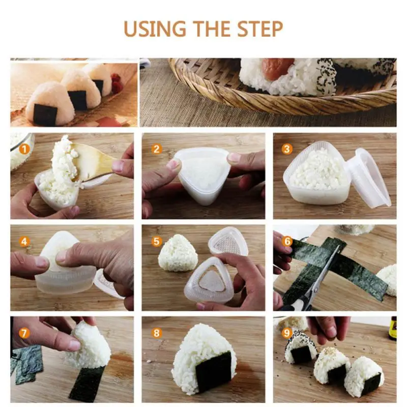 2Pcs/lot Sushi Maker Tools Japanese Rice Ball Mold Onigiri Food Press Triangular Sushi Mold Bento Kitchen Accessories
2Pcs/lot Sushi Maker Tools Japanese Rice Ball Mold Onigiri Food Press Triangular Sushi Mold Bento Kitchen Accessories