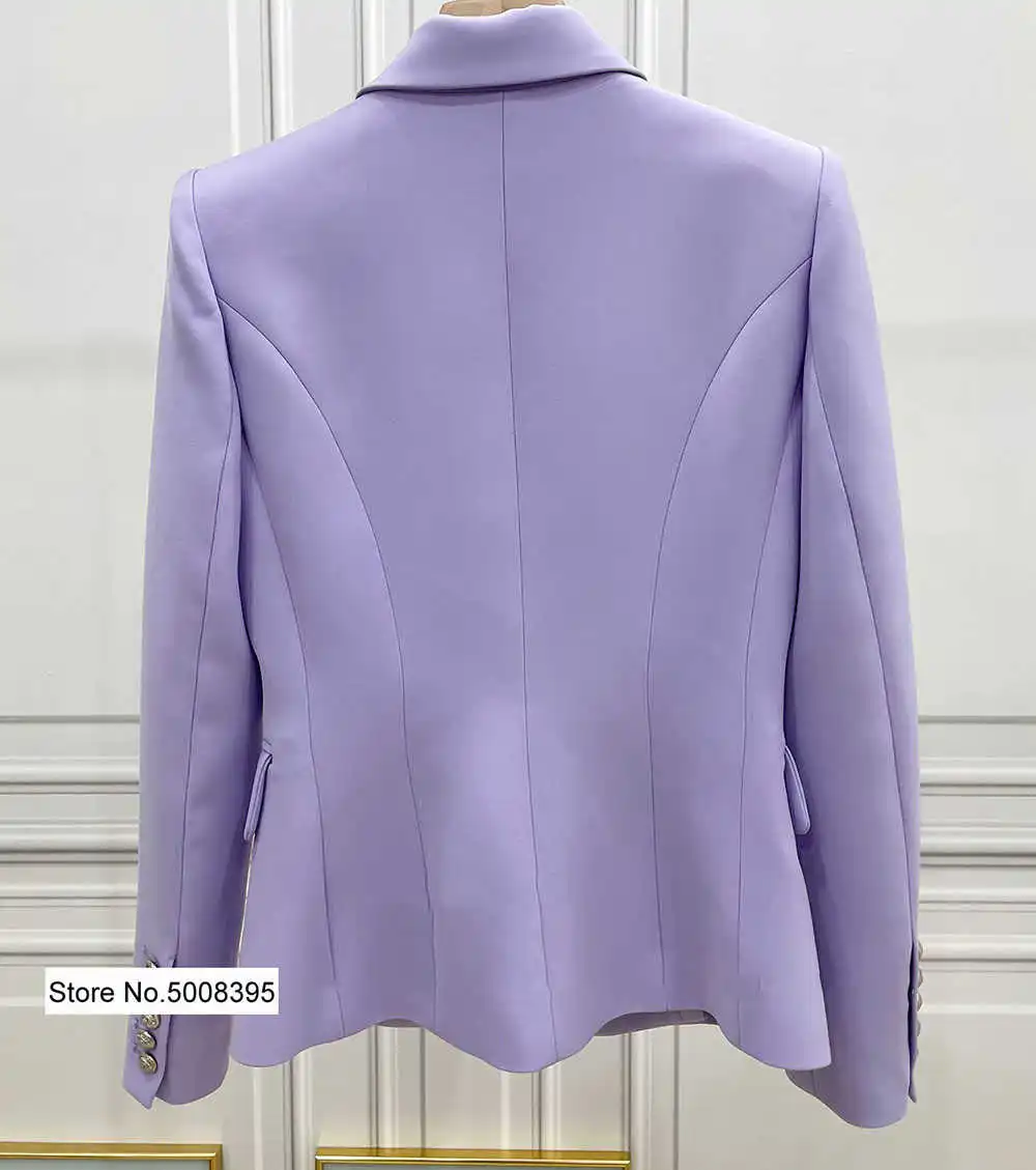 Woman Violet Purple Blazer Silver Buttons Double Breasted Flap Pockets Long Sleeves Fashion Suit Coat 2021SS
Woman Violet Purple Blazer Silver Buttons Double Breasted Flap Pockets Long Sleeves Fashion Suit Coat 2021SS