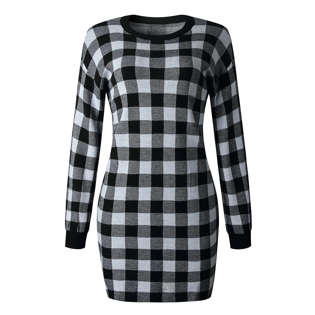 Dress Women Fashion Women Autumn Winter Long Sleeve O Neck Bodycon Plaid Mini Sweater Dress Dress Female Women Pullover Sweater
Dress Women Fashion Women Autumn Winter Long Sleeve O Neck Bodycon Plaid Mini Sweater Dress Dress Female Women Pullover Sweater