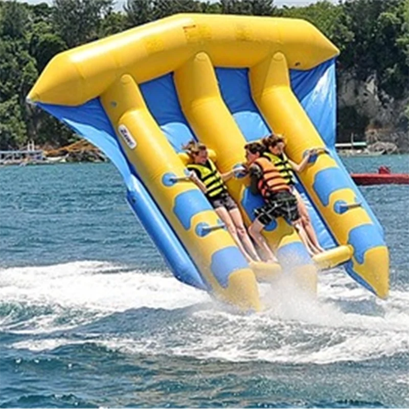 

Free Shipping Inflatable Flying Fish Water Sea Games Floating Banana Boat 6persons/seats Kayak Inflable Towable Fishing Boat