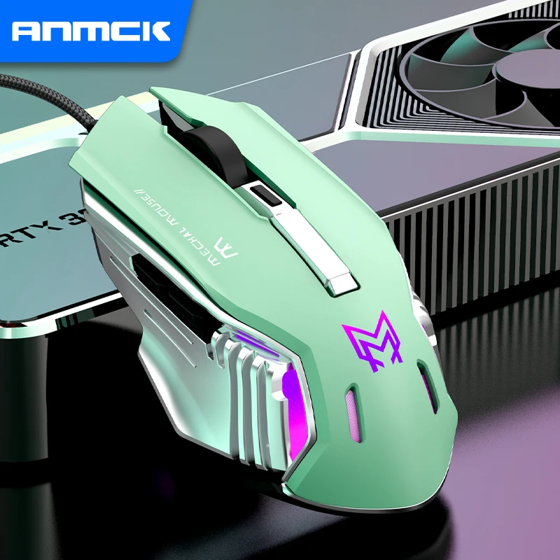 

Anmck RGB Gaming Mouse Wired Computer Mause USB 6 Buttons Adjustable DPI LED Optical Ergonomic Silent Gamer Mice For PC Laptops