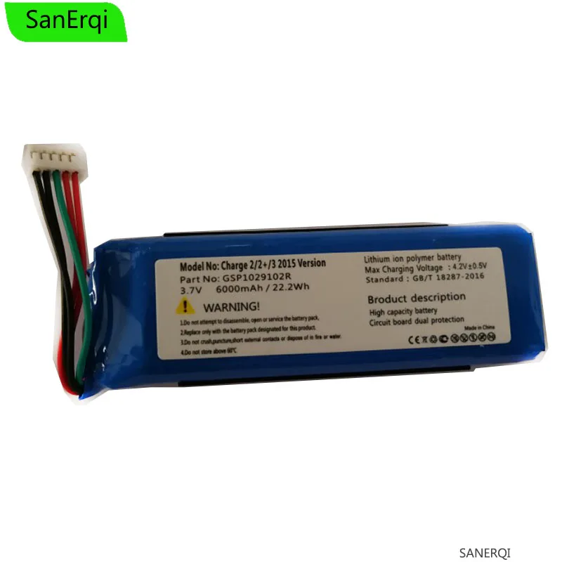 Аккумулятор GSP1029102R, 6000 мАч, для J B L Charge 2 Plus,Charge 2 +,charge 3, версия 2016, GSP1029102R P763098
Аккумулятор GSP1029102R, 6000 мАч, для J B L Charge 2 Plus,Charge 2 +,charge 3, версия 2016, GSP1029102R P763098