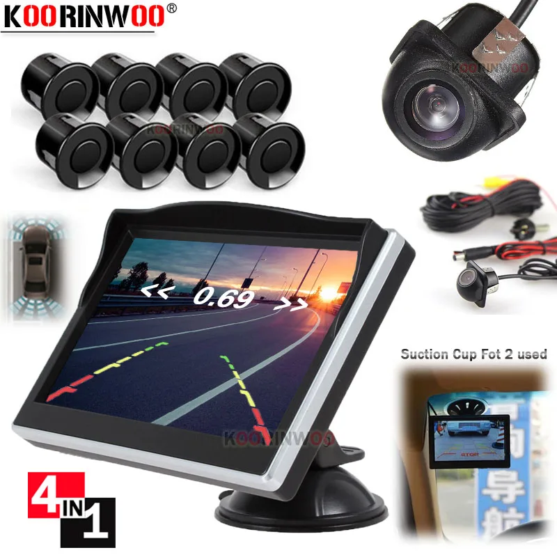Koorinwoo HD парктроник комплект Автомобильный видео сигнал парковки датчики
