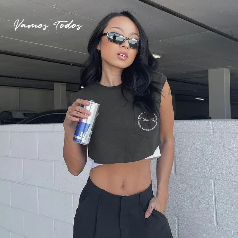2021 Summer Crop Top Printing Female Clothing Woman Streetwear Tshirt Short Sleeveless Tunics for Women Streetwear Vamos Todos
2021 Summer Crop Top Printing Female Clothing Woman Streetwear Tshirt Short Sleeveless Tunics for Women Streetwear Vamos Todos