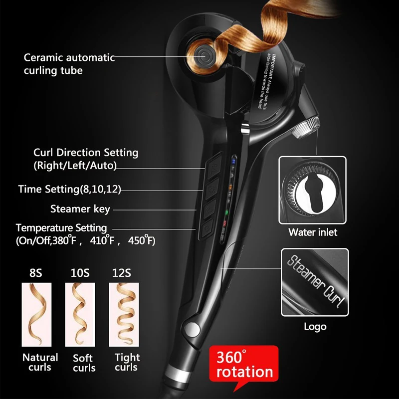 New Steamer Hair Curler Styling Tools Curling Iron Curls Wand For Hair Corrugation Women Styler Waver Professional Curling Irons
New Steamer Hair Curler Styling Tools Curling Iron Curls Wand For Hair Corrugation Women Styler Waver Professional Curling Irons