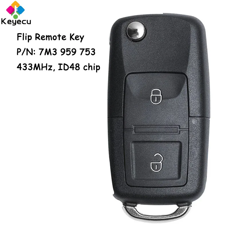 KEYECU Flip Remote Car Key With 2 Buttons ID48 Chip 433MHz for Volkswagen Sharan 2004 2005 2006 2007 2008 Fob P/N: 7M3 959 753
KEYECU Flip Remote Car Key With 2 Buttons ID48 Chip 433MHz for Volkswagen Sharan 2004 2005 2006 2007 2008 Fob P/N: 7M3 959 753