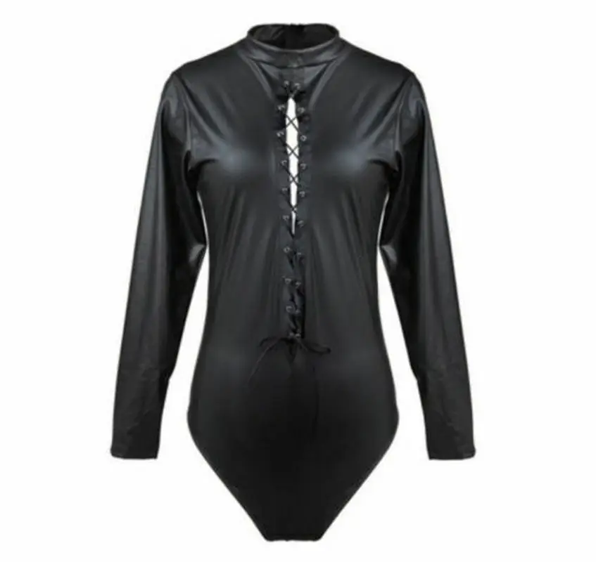Long Sleeve Sexy Women's PVC Lingerie PU Bodysuit Club wear overalls One-Piece Female Bodysuits Rompers Leotard Lady Jumpsuits
Long Sleeve Sexy Women's PVC Lingerie PU Bodysuit Club wear overalls One-Piece Female Bodysuits Rompers Leotard Lady Jumpsuits