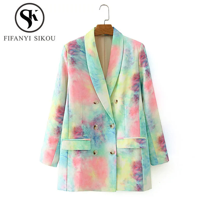 Tie dye Blazer Jacket Women Streetwear Fashion Double Breasted Print Suit Jacket Lady Loose Harajuku Blazer Coat 2020 Autumn New
Tie dye Blazer Jacket Women Streetwear Fashion Double Breasted Print Suit Jacket Lady Loose Harajuku Blazer Coat 2020 Autumn New
