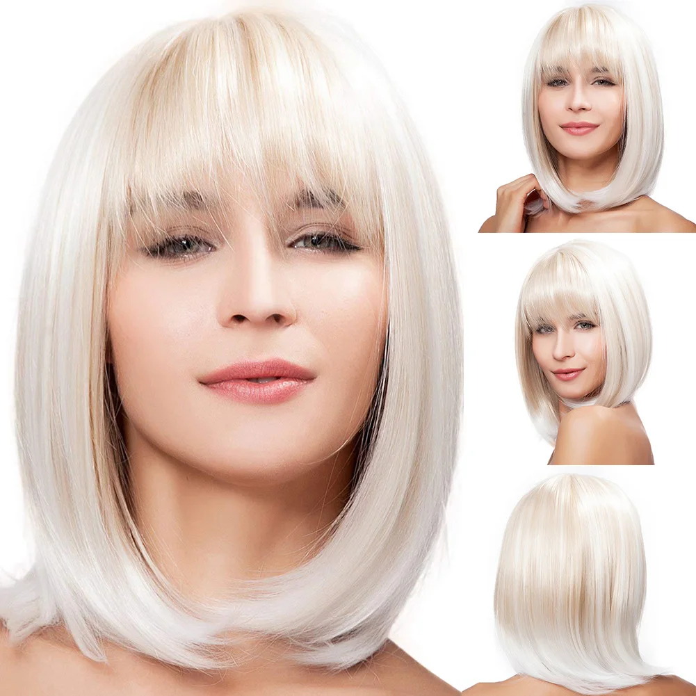 2021 Short Wigs White Straight Women Natural Look Wig Synthetic Hair Replacement Wig
2021 Short Wigs White Straight Women Natural Look Wig Synthetic Hair Replacement Wig