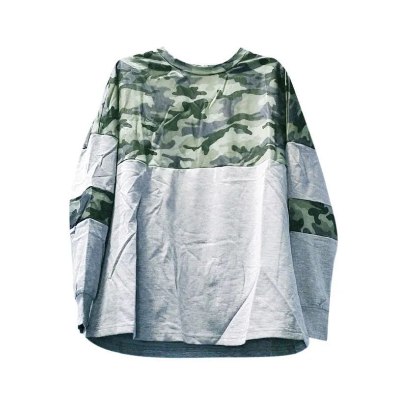 Autumn And Winter Hot Round Neck Long-sleeved European And American Camouflage Stitching Casual Loose Women's Top
Autumn And Winter Hot Round Neck Long-sleeved European And American Camouflage Stitching Casual Loose Women's Top