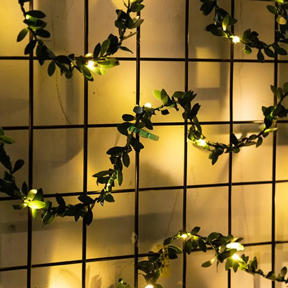 Искусственные растения венок светильник с изображением зеленых листьев и плющ