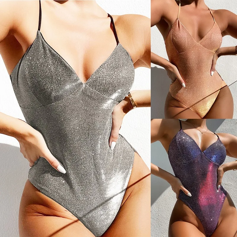 Блестящий Цельный купальник, женский купальник, сексуальный купальный костюм с V-образным вырезом и высоким вырезом, Женское боди, пляжный к... 
Блестящий Цельный купальник, женский купальник, сексуальный купальный костюм с V-образным вырезом и высоким вырезом, Женское боди, пляжный к...