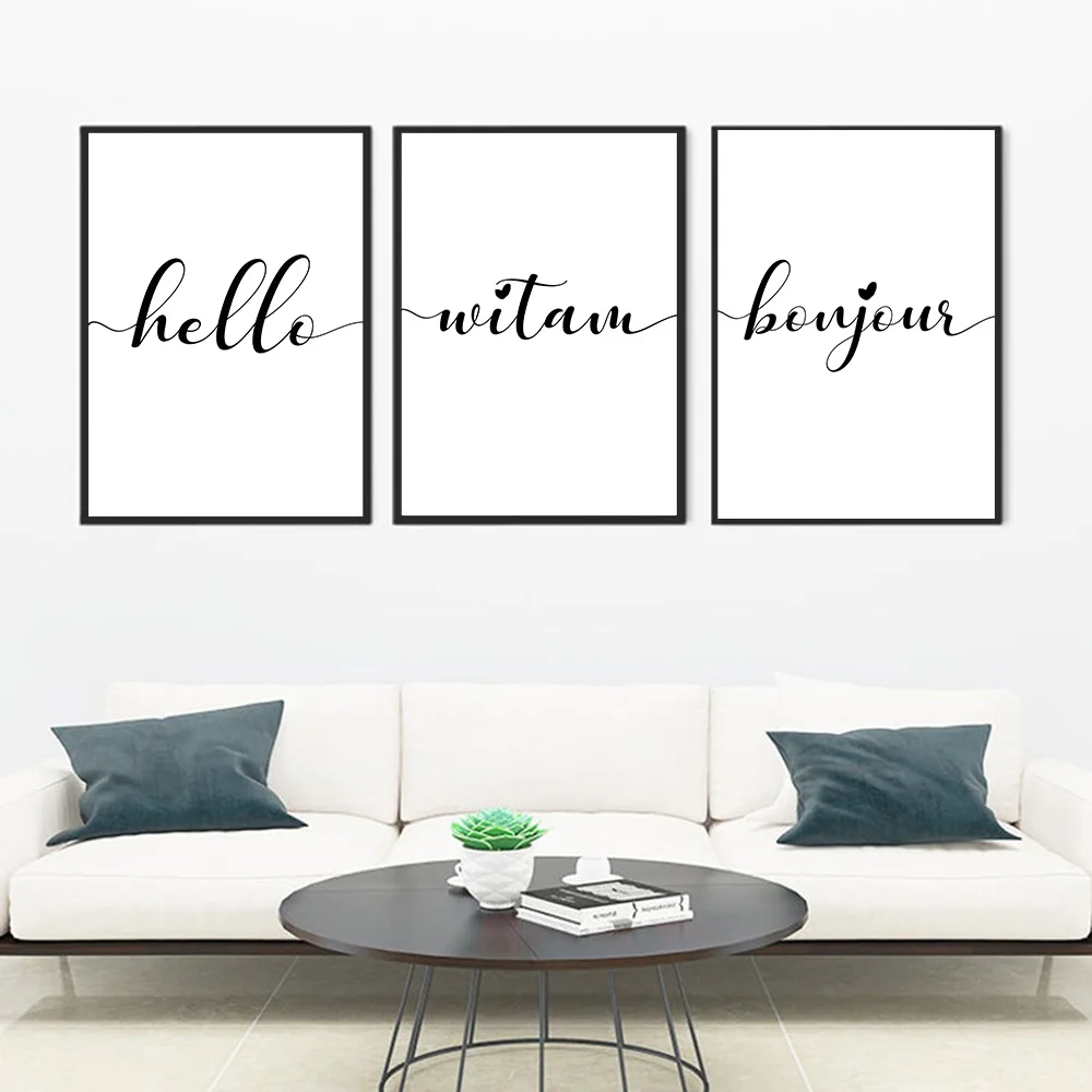 Black White Hello Word Canvas Painting Quote Can Be Custom Poster Wall Art Print Simple Style Home Decoration Picture
Black White Hello Word Canvas Painting Quote Can Be Custom Poster Wall Art Print Simple Style Home Decoration Picture