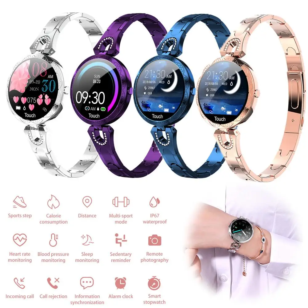 Women Lady Fitness Tracker Bracelet Heart Rate Monitor Bluetooth-Compatible Smart Watch Phone Mate for Android iPhone Samsung LG
Women Lady Fitness Tracker Bracelet Heart Rate Monitor Bluetooth-Compatible Smart Watch Phone Mate for Android iPhone Samsung LG