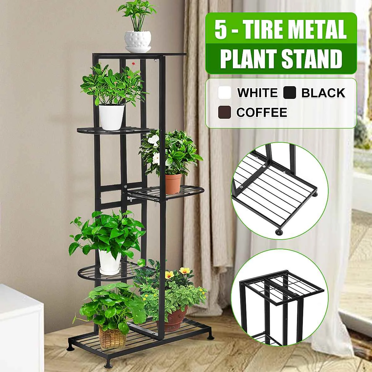 44x24x95cm 5 Tiers Plant Stand Multiple Flower Pot Holder Shelves Planter Rack Storage Organizer Display Indoor Garden Balcony
44x24x95cm 5 Tiers Plant Stand Multiple Flower Pot Holder Shelves Planter Rack Storage Organizer Display Indoor Garden Balcony